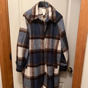 H&M Plaid Shacket Coat